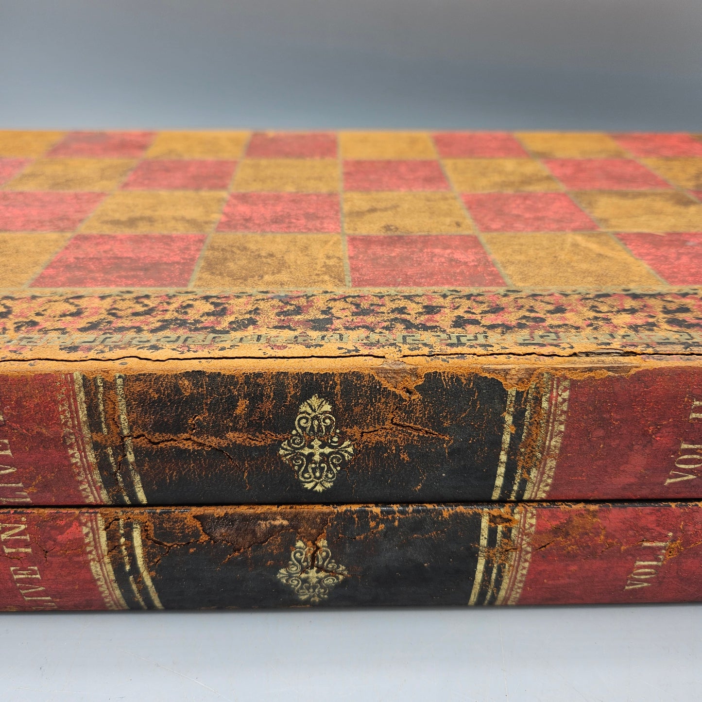 Late 19th / Early 20th Century Faux Book Backgammon & Chess Board