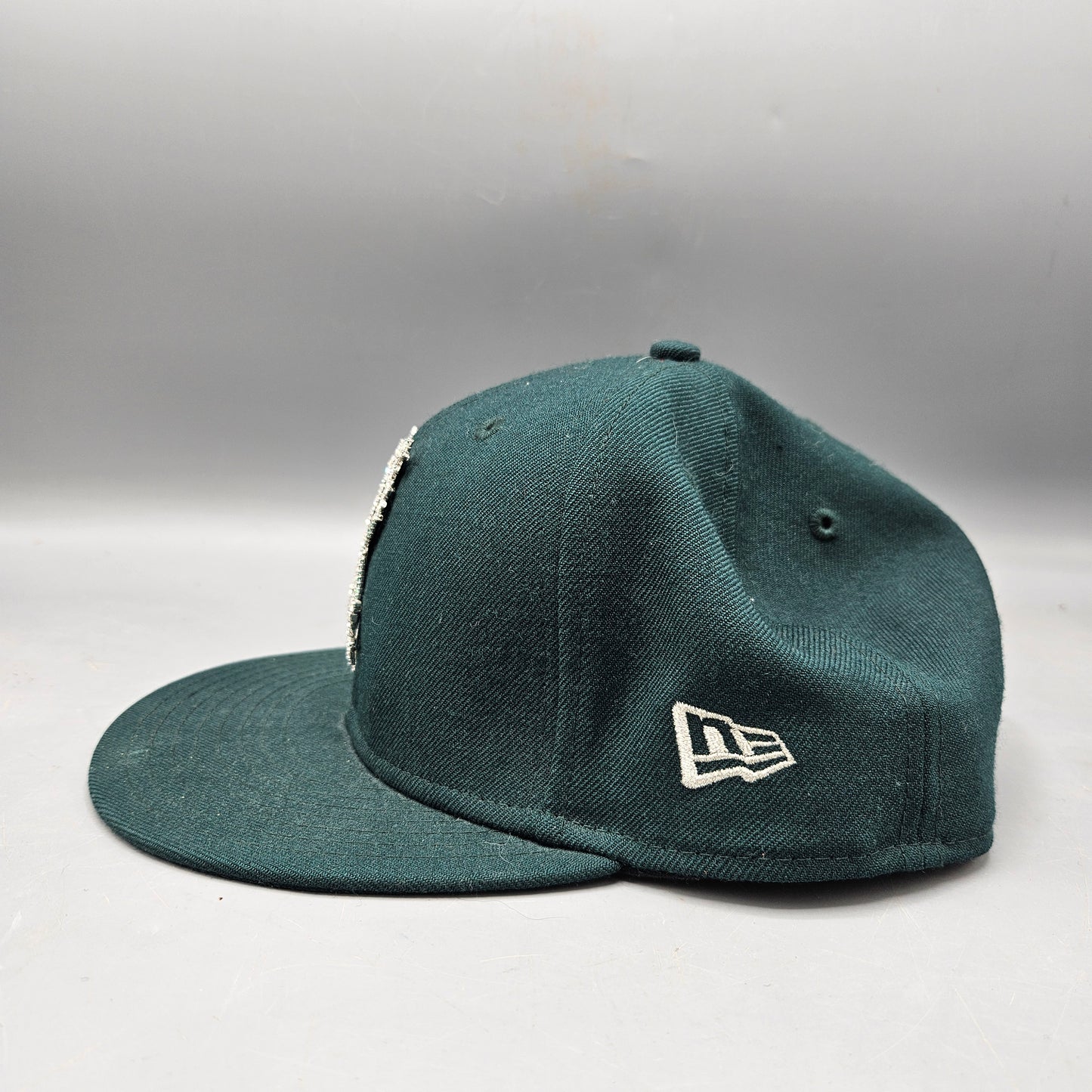 Green 59 New Era Green Felt Baseball Cap with Rhinestone Dragon