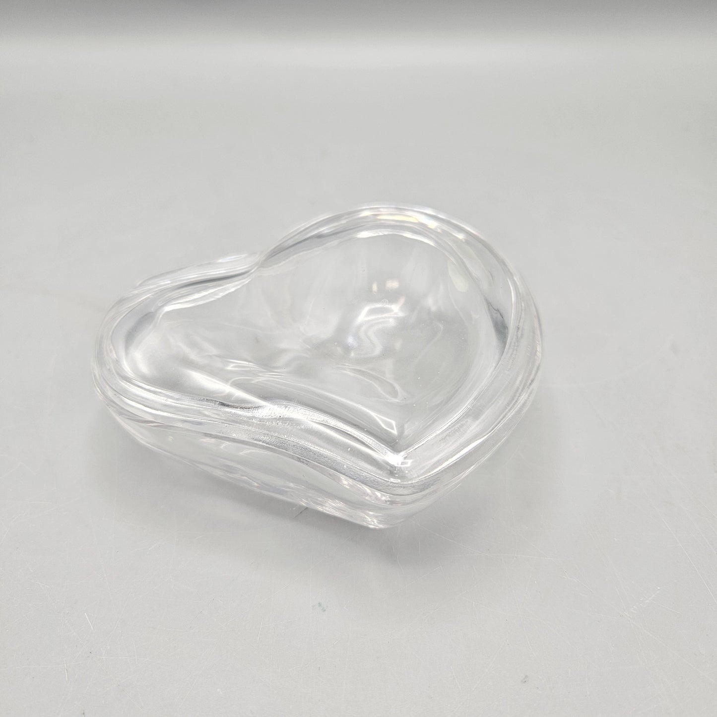 Beautiful Signed Elsa Peretti Glass Heart Trinket Box Tiffany & Co.