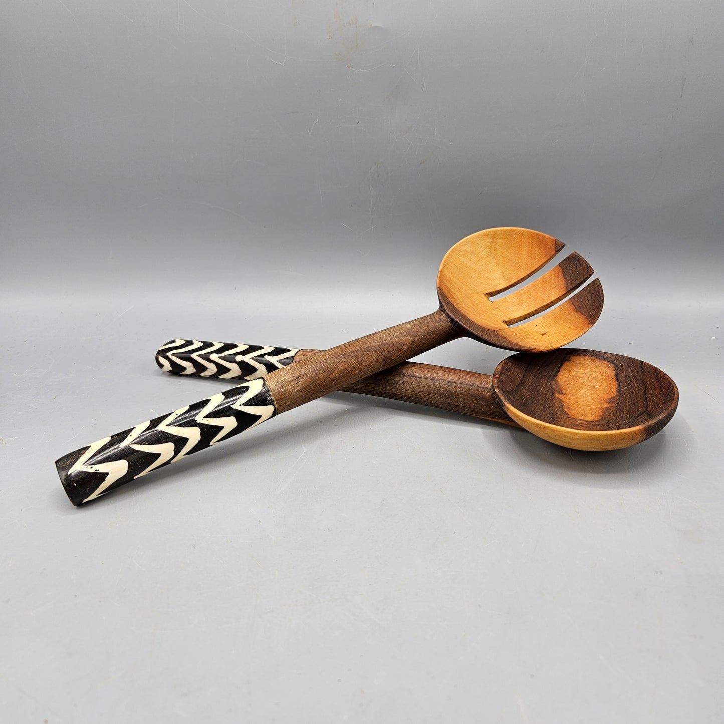 Vintage Handmade African Wooden Salad Servers ShopSBH
