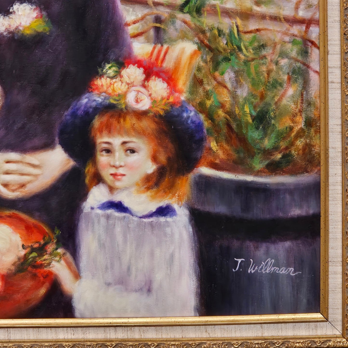 Reproduction of Pierre Auguste Renoir "Two Sisters on the Terrace" Oil on Canvas Painting