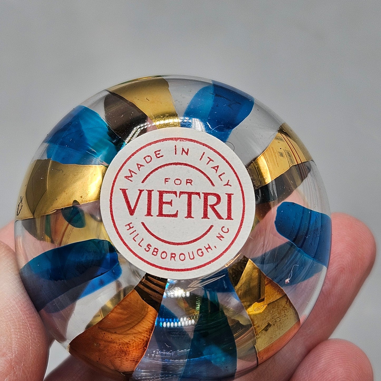 Pair of Beautiful Hand Painted Glass Perfume Bottles by Vietri