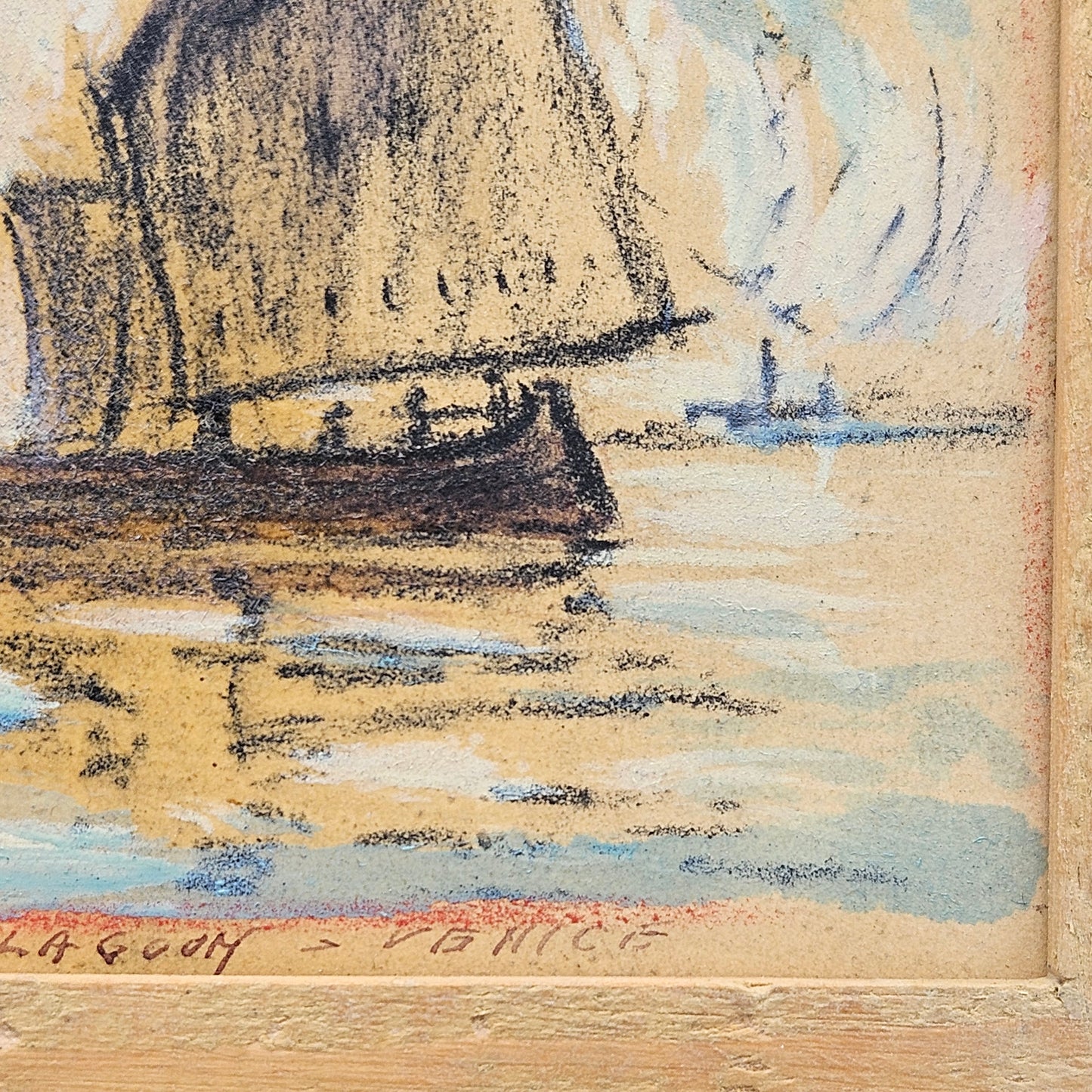 Miniature Vintage Oil on Board Sailboat Painting by John Henry Ramm (1879-1948)