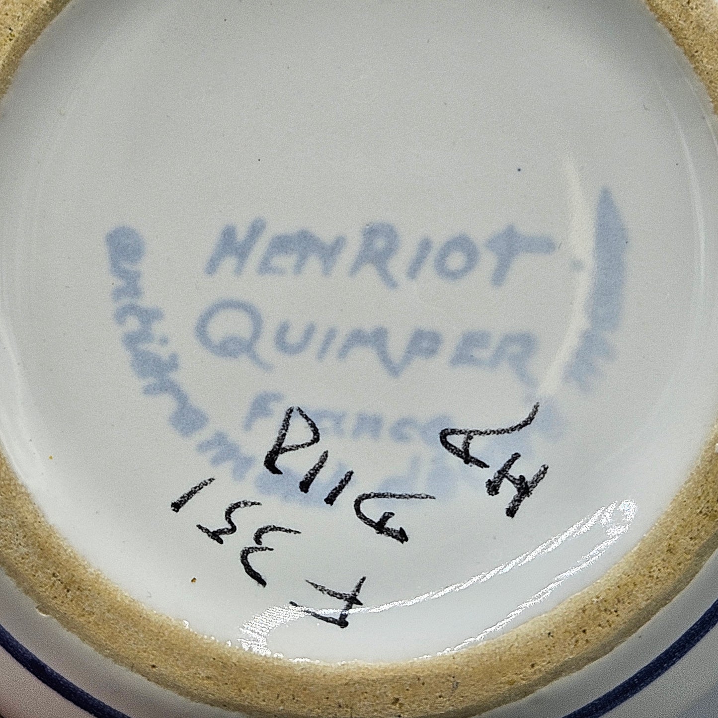 Vintage Henriot Quimper Faience Covered Sugar Bowl
