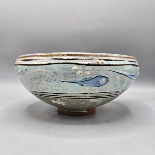 Studio Art Pottery Footed Bowl Signed Morgan
