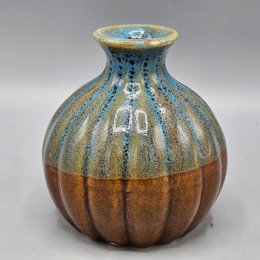 Brown & Green Studio Art Pottery Bud Vase