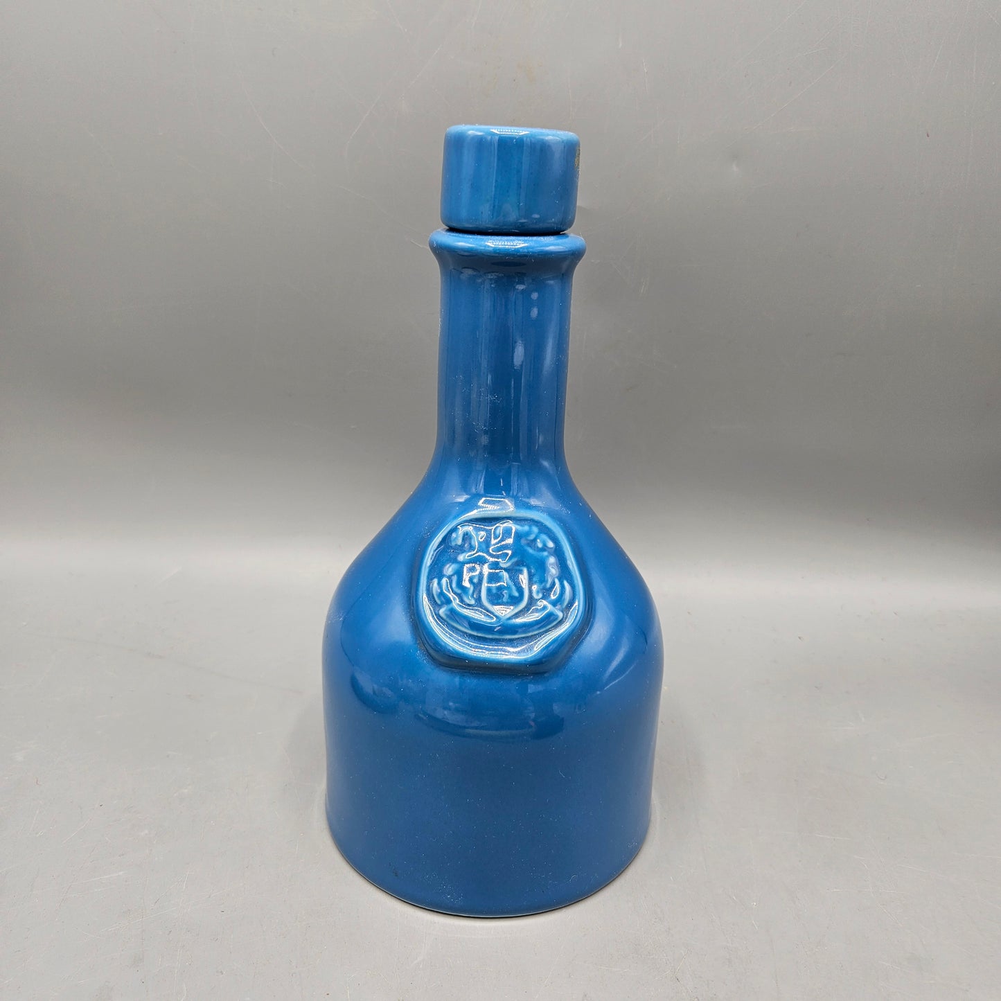 Wades Irish Blue Porcelain Liquor Bottle Decanter Tullemore Ireland