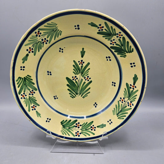 Vintage HB Quimper Flowered Sun Decor Plate French Faience