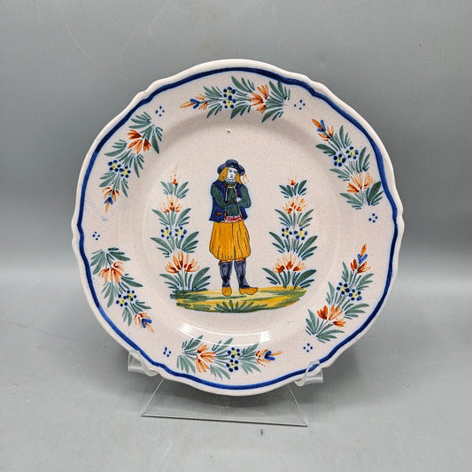 Vintage Henriot Quimper Signed Plate French Faience