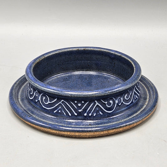 Blue Studio Art Pottery Low Bowl