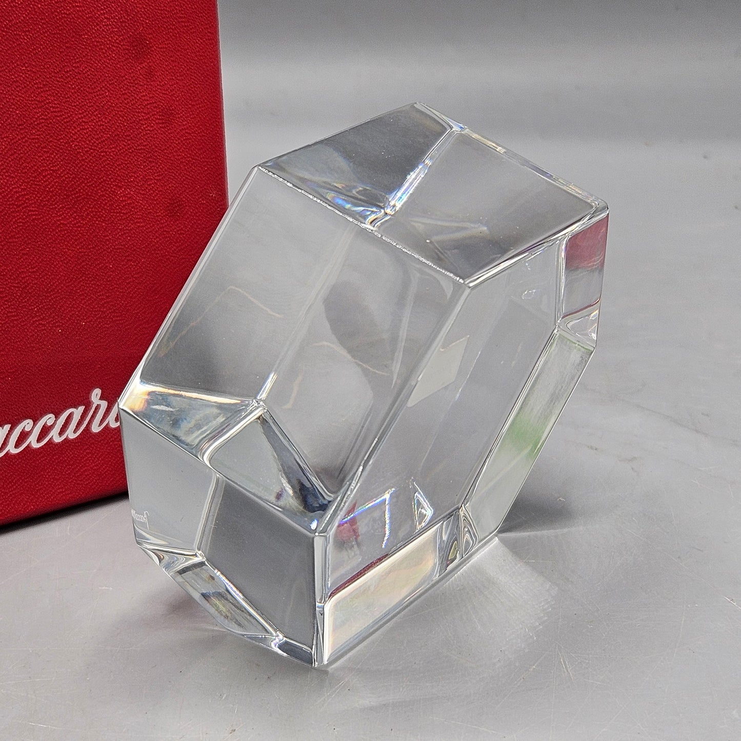Baccarat Crystal Hexagonal Paperweight