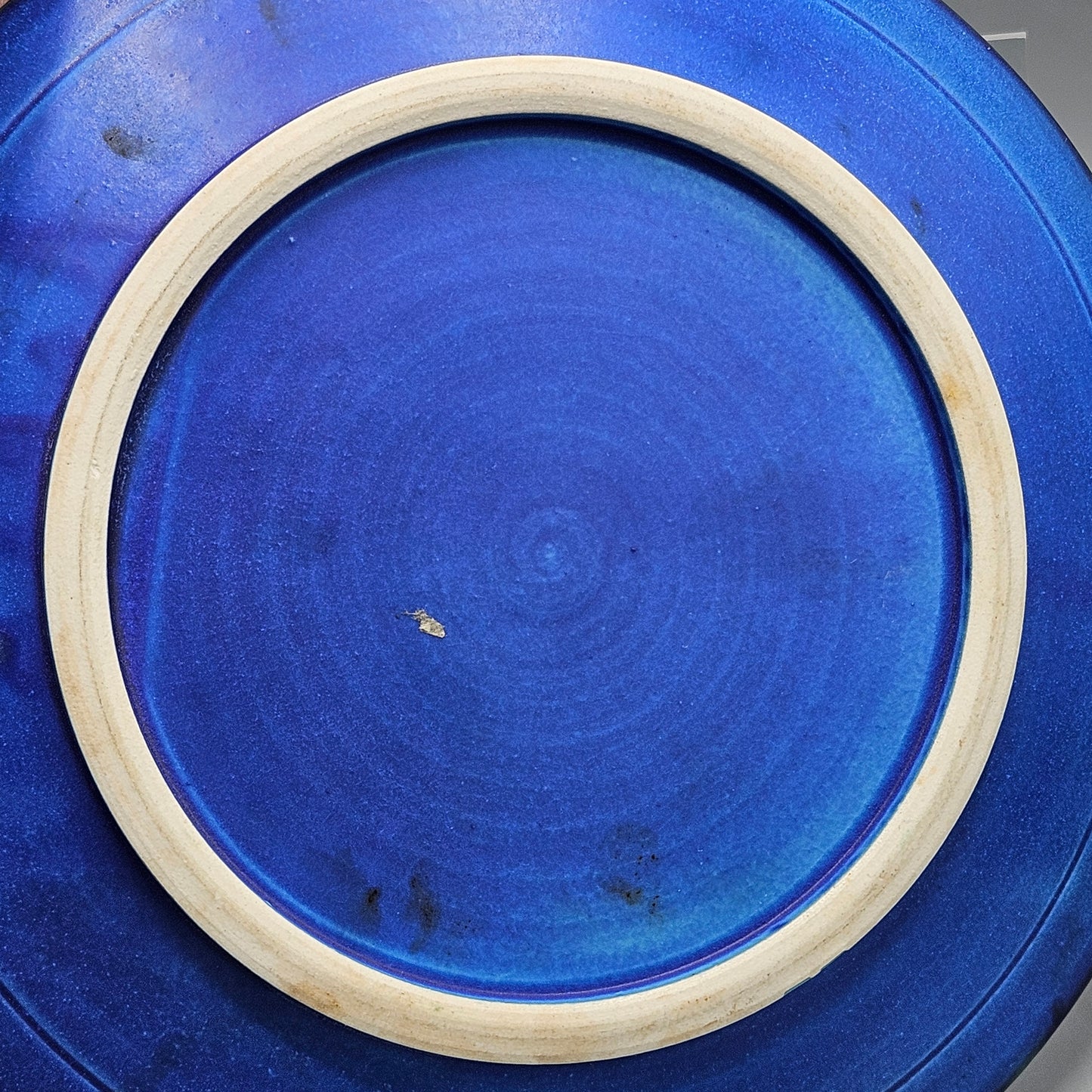Handmade Studio Blue & Turquoise Pottery Plate & Bowl Set
