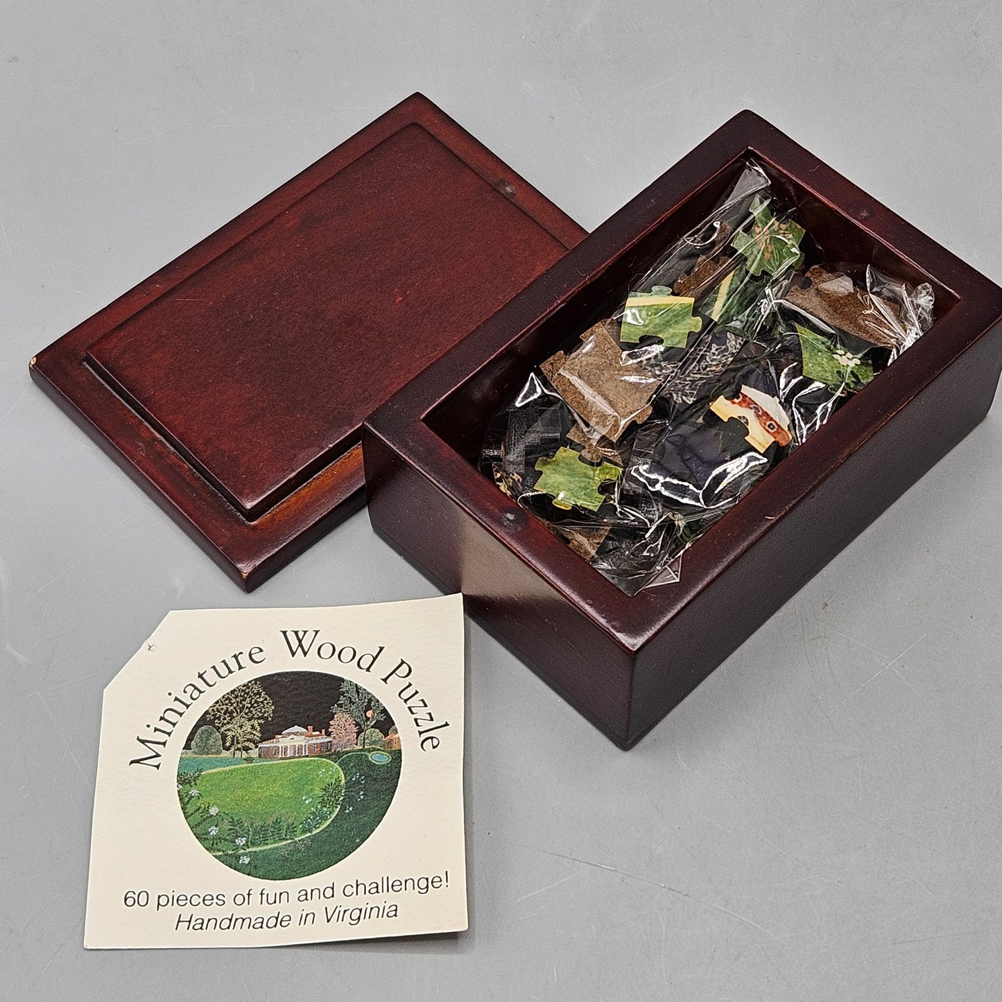 Miniature Wood Puzzle 60 Pieces Handmade in Virginia