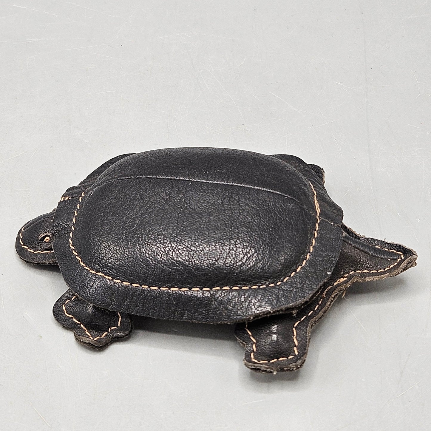Vintage Mundi Leather Turtle Paperweight