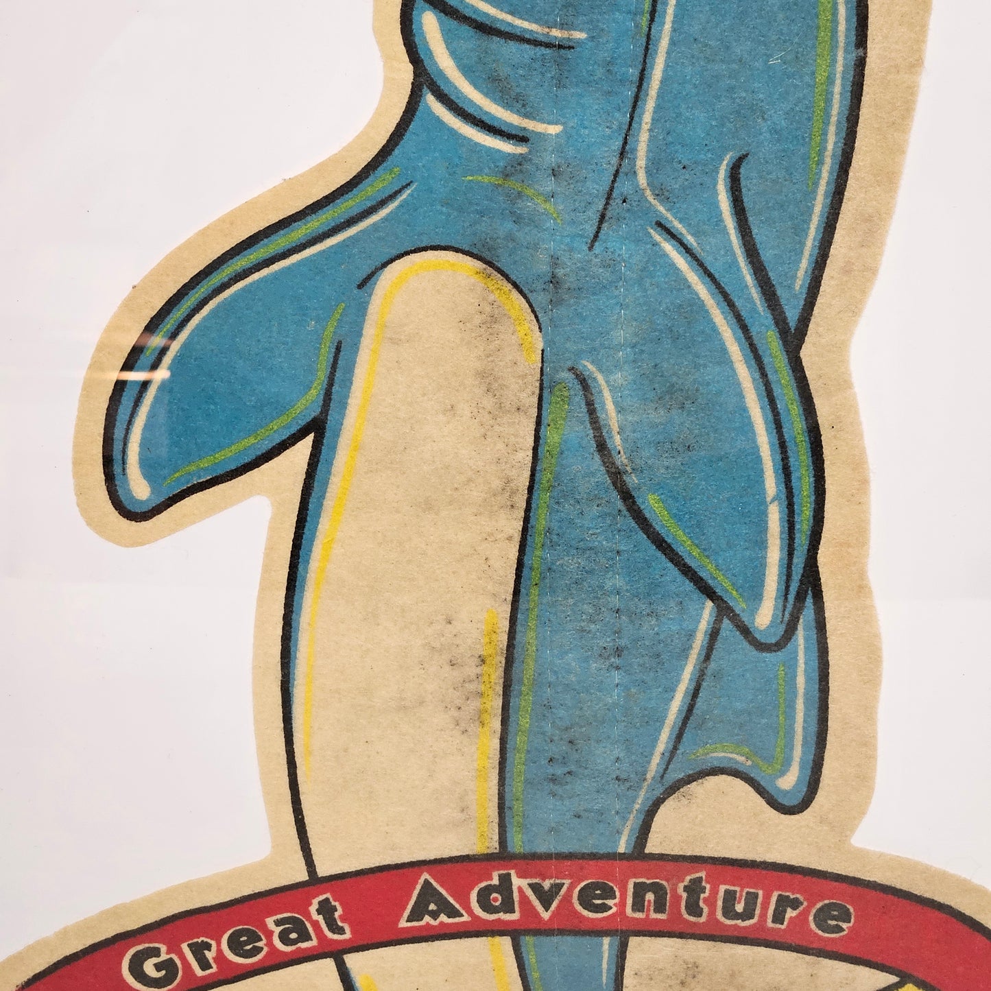 Vintage Great Adventure Framed Dolphin Felt Pennant