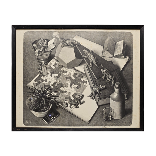 MCM M.C. Escher "Reptiles" 1943 Framed Art Graphic