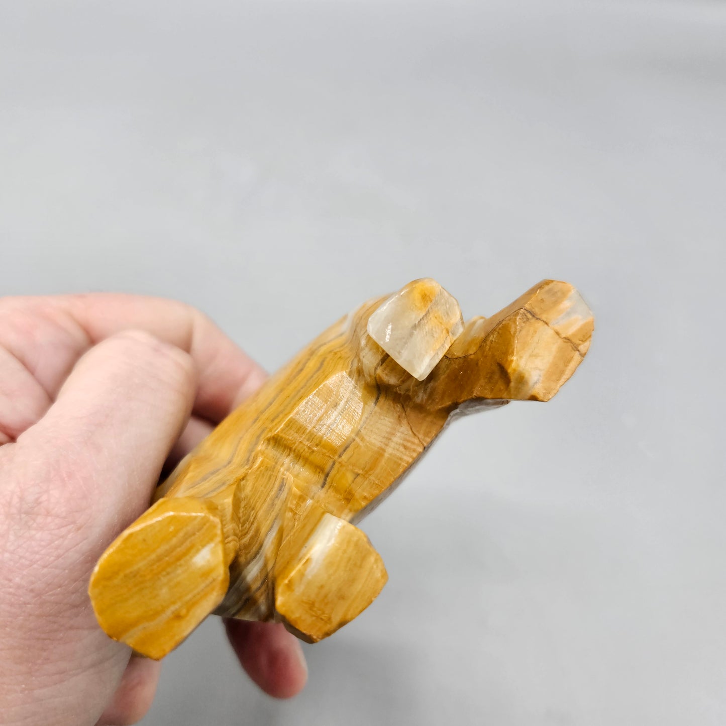 Vintage Hand Carved Alabaster Elephant Figurine Paperweight