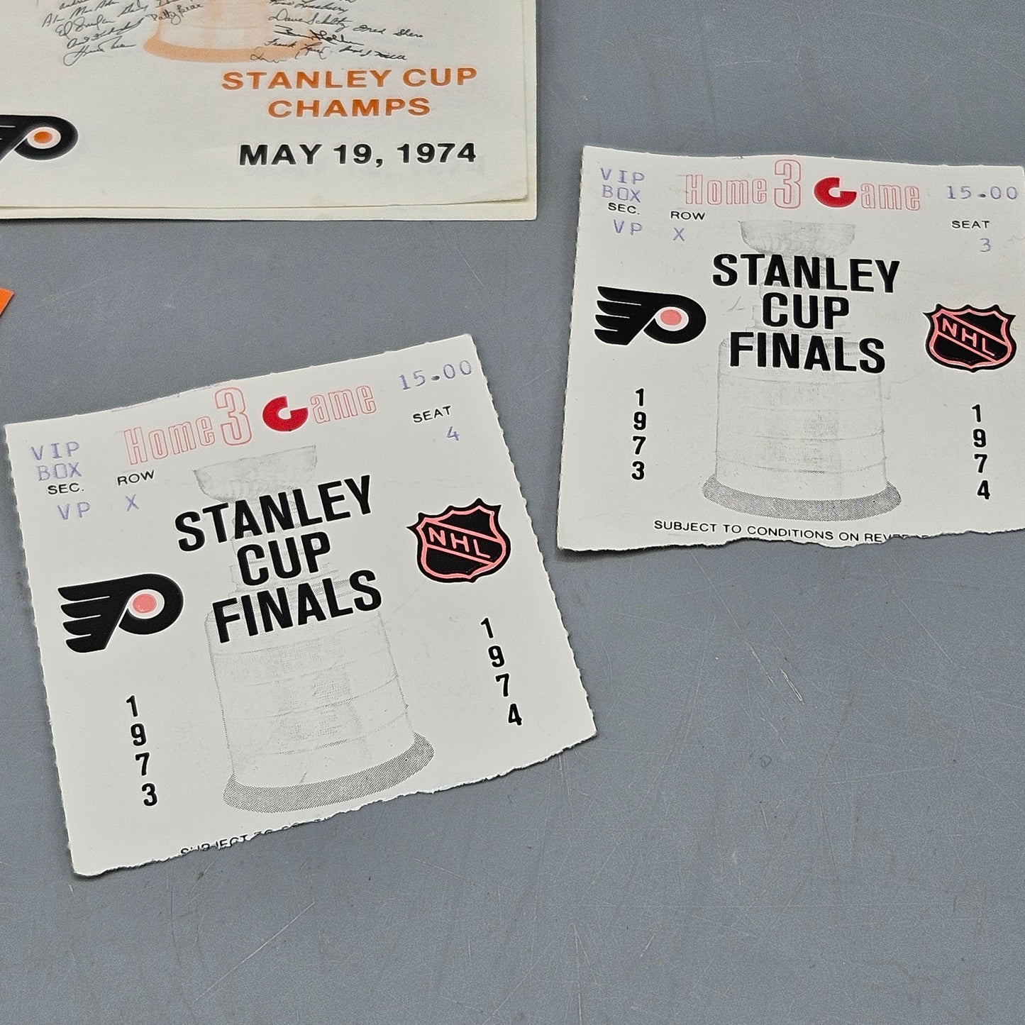 Great Sports Memorabilia from 1973-1974 Stanley Cup Finals Tickets for Game 3