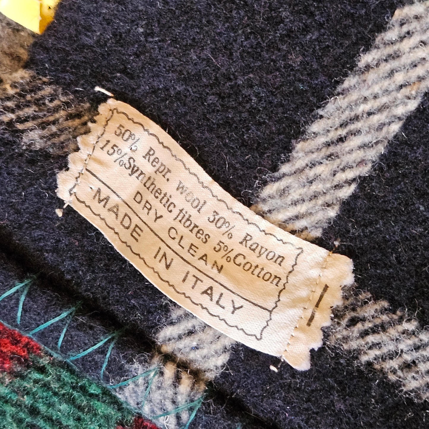 Vintage Italian Wool Tartan Plaid Blanket