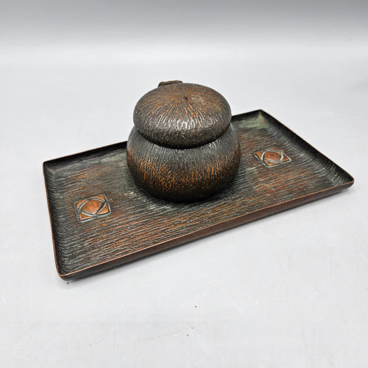 Vintage Arts & Crafts Copper Inkwell