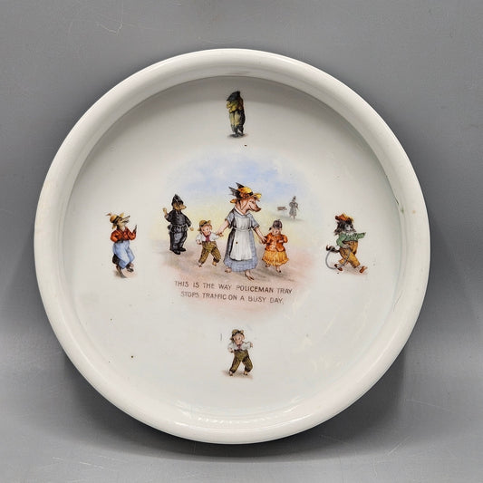 Vintage This is the way Policeman Tray Stops Traffic on a Busy Day Children's Porridge Bowl