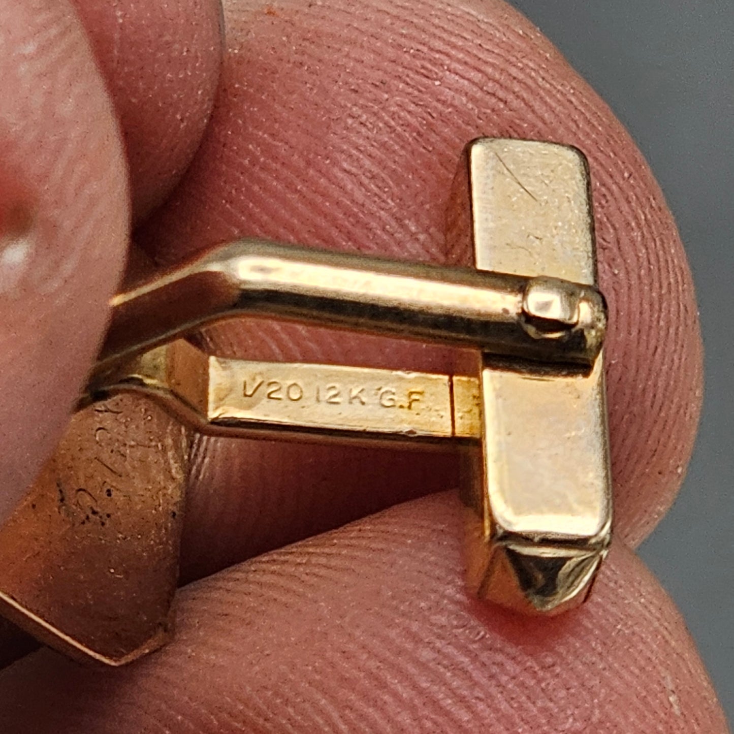 Vintage V20 12k Gold Filled Rectangular Cufflinks