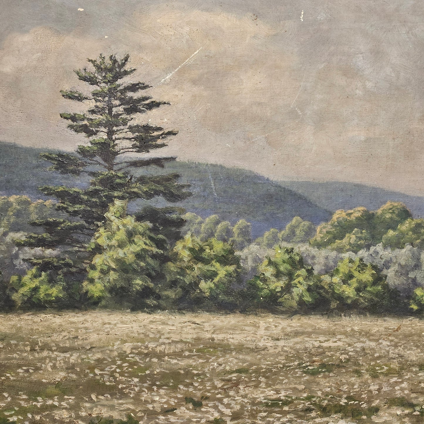 Antique Signed Johan Quistgaard (1877 - 1962) Oil on Canvas Landscape Painting