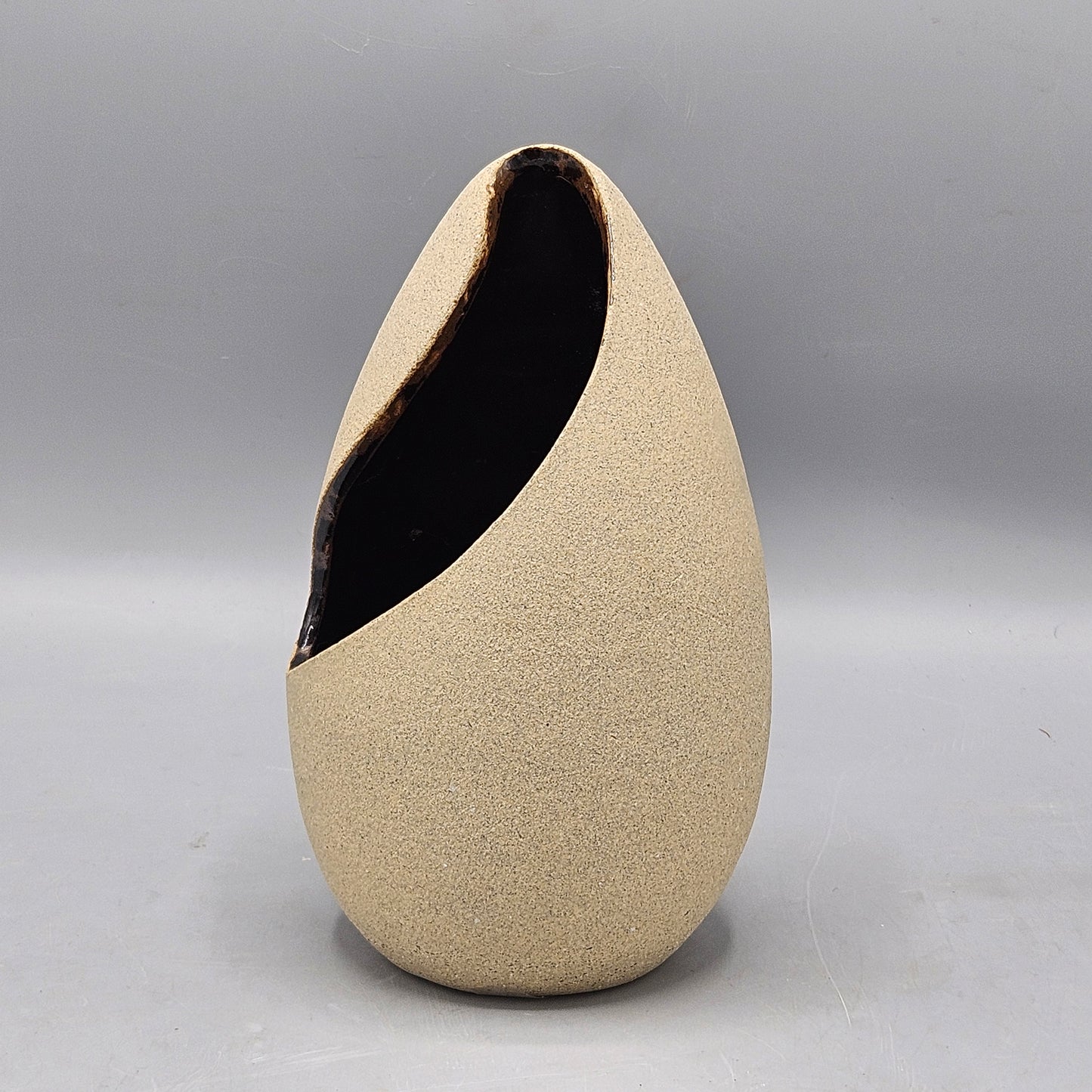 Wonderful MCM Signed Art Pottery Egg Shaped Vessel Made in Brazil