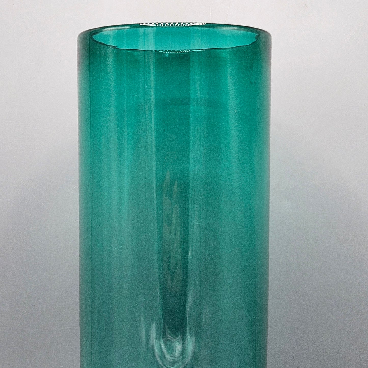 Philip Baldwin and Monica Guggisberg Nonfoux Handblown Green & Blue Art Glass Vase