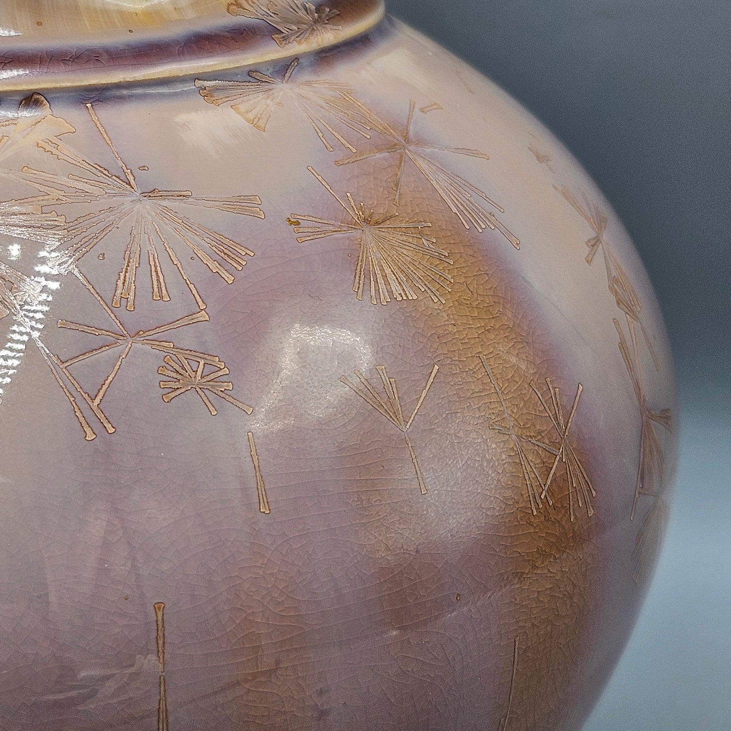 Beautiful Signed Art Pottery Crystalline Glaze Jar