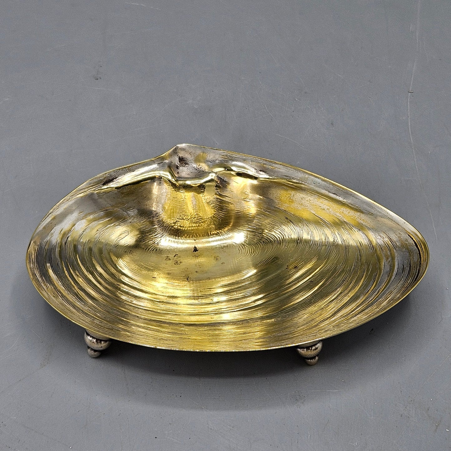Silver Plated Footed Clam Shell Dish