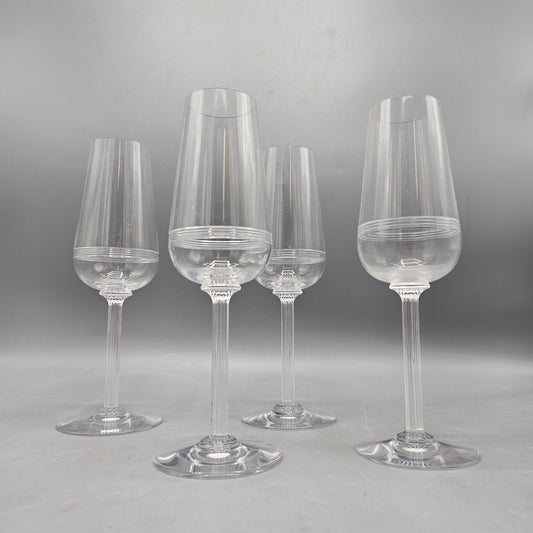 Stunning Set of 4  Fluted Champagne Athena Glasses by Baccarat