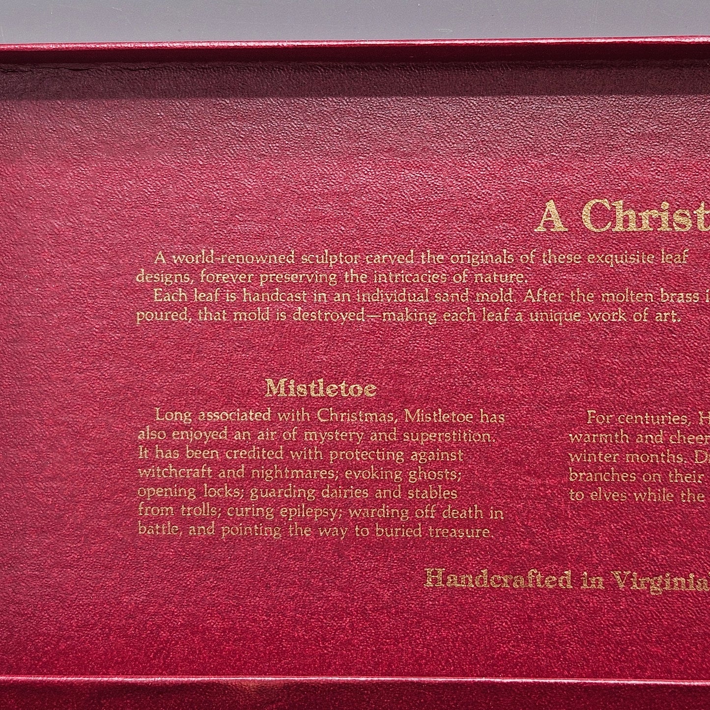 Vintage Virginia Metalcrafters A Christmas Sampler Holly, Mistletoe And Poinsettia Boxed Set