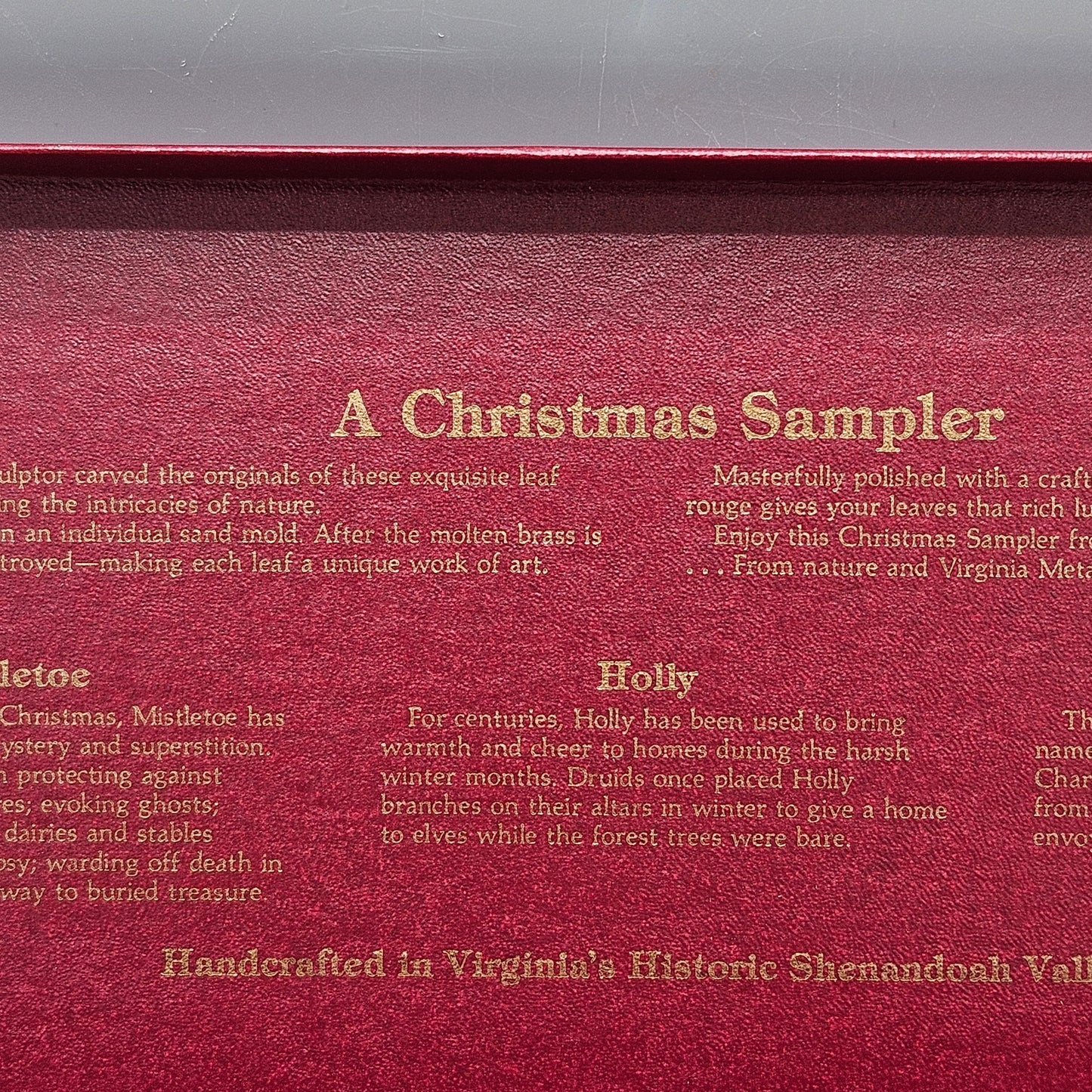Vintage Virginia Metalcrafters A Christmas Sampler Holly, Mistletoe And Poinsettia Boxed Set