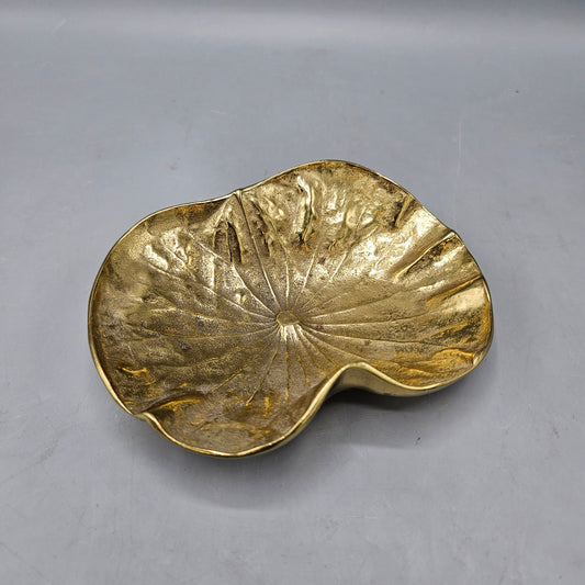 Vintage Virginia MetalCrafters Brass Lotus Leaf Dish