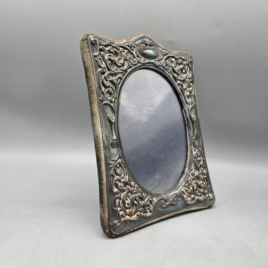 Vintage Silver Repousse Oval Frame