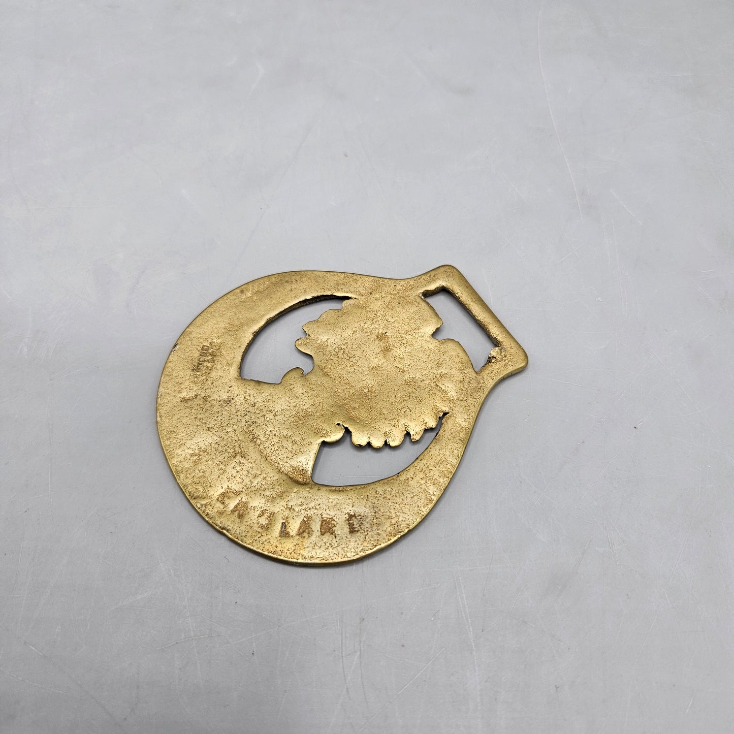 Vintage Horse Brass Medallion of Wheat