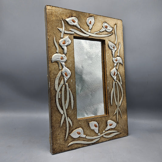 Mixed Metal Mirror Decorated with Calla Lilies