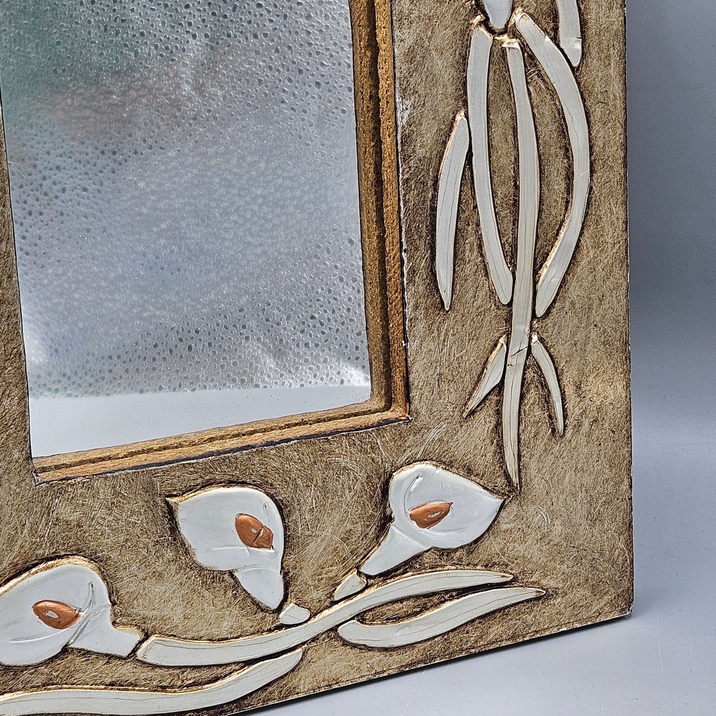 Mixed Metal Mirror Decorated with Calla Lilies