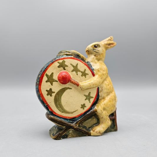 Vaillancourt Folk Art Gorham Chalkware "Bunny with Drum" VFA-2