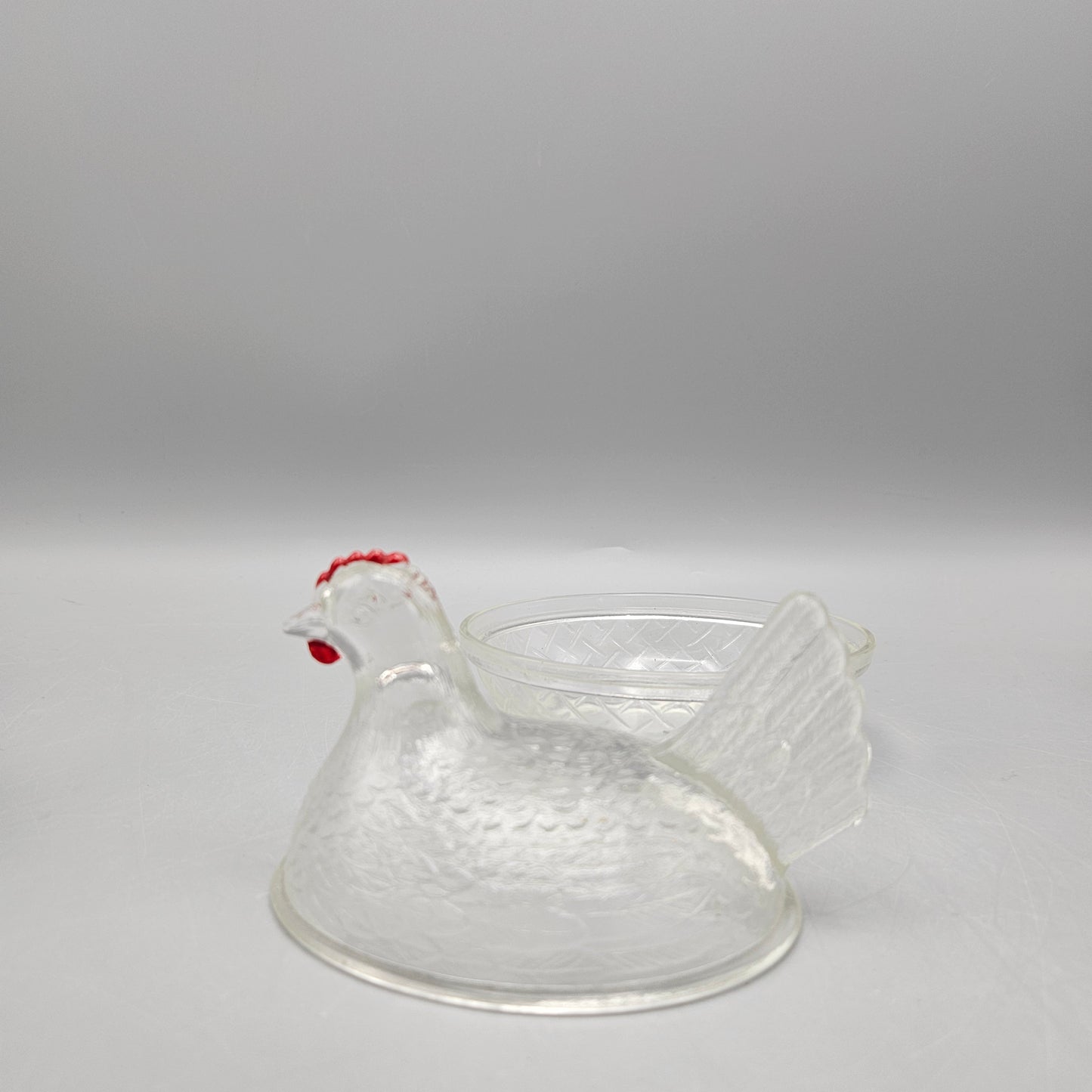 Vintage Indiana Clear Glass Hen on the Nest Covered Dish