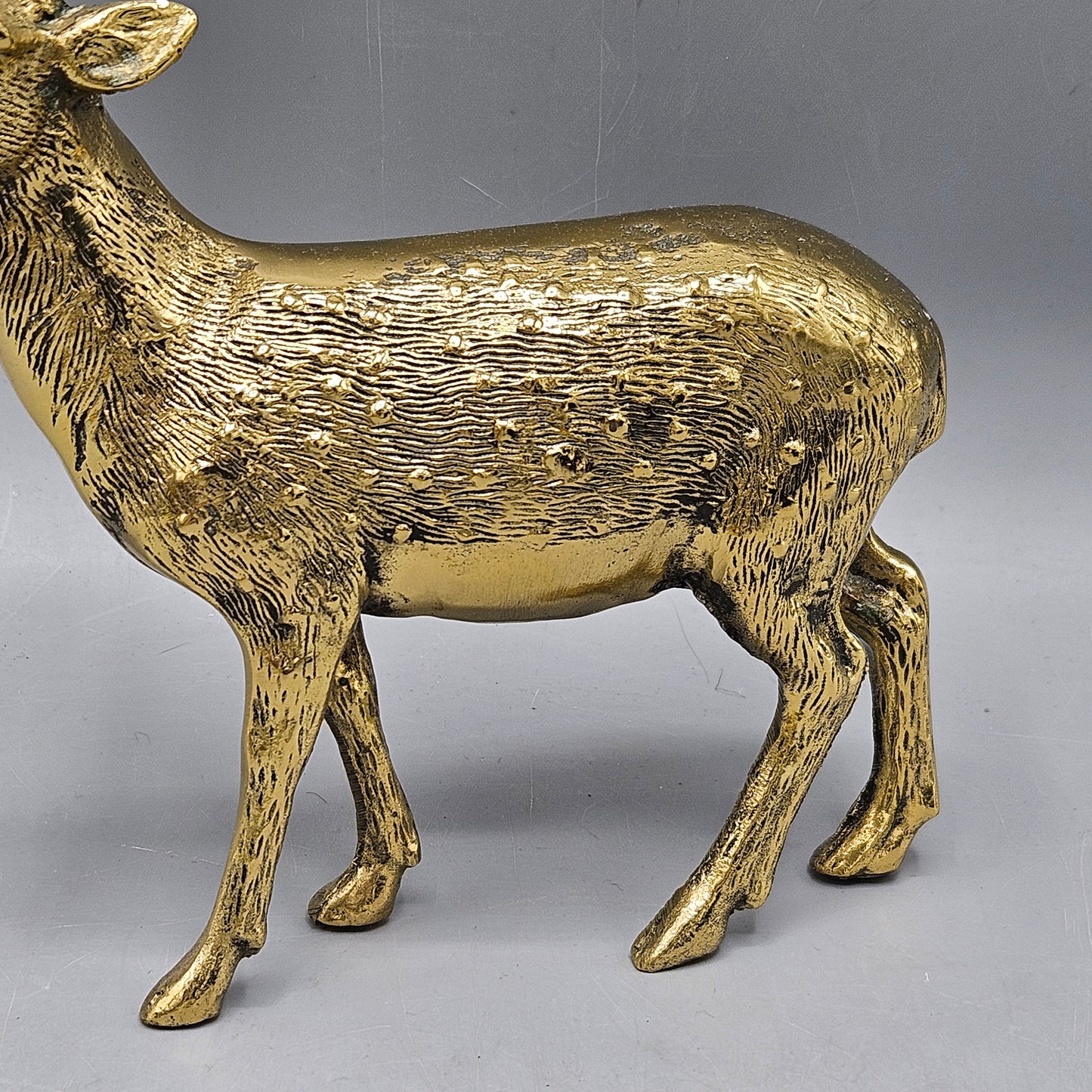 Vintage Brass Buck Deer Figurine
