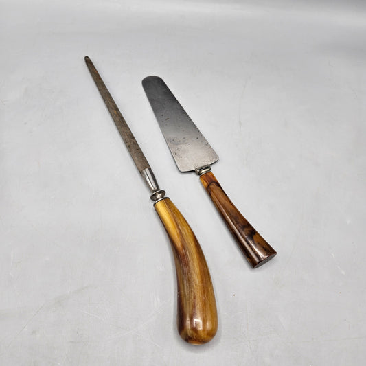 Vintage Knife Sharpener & Cake Cutter with Bakelite Handles