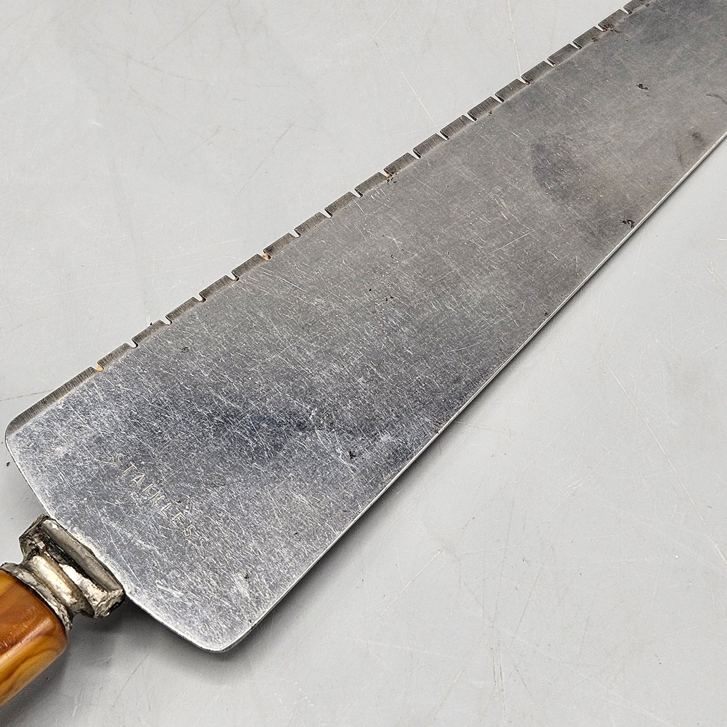 Vintage Knife Sharpener & Cake Cutter with Bakelite Handles
