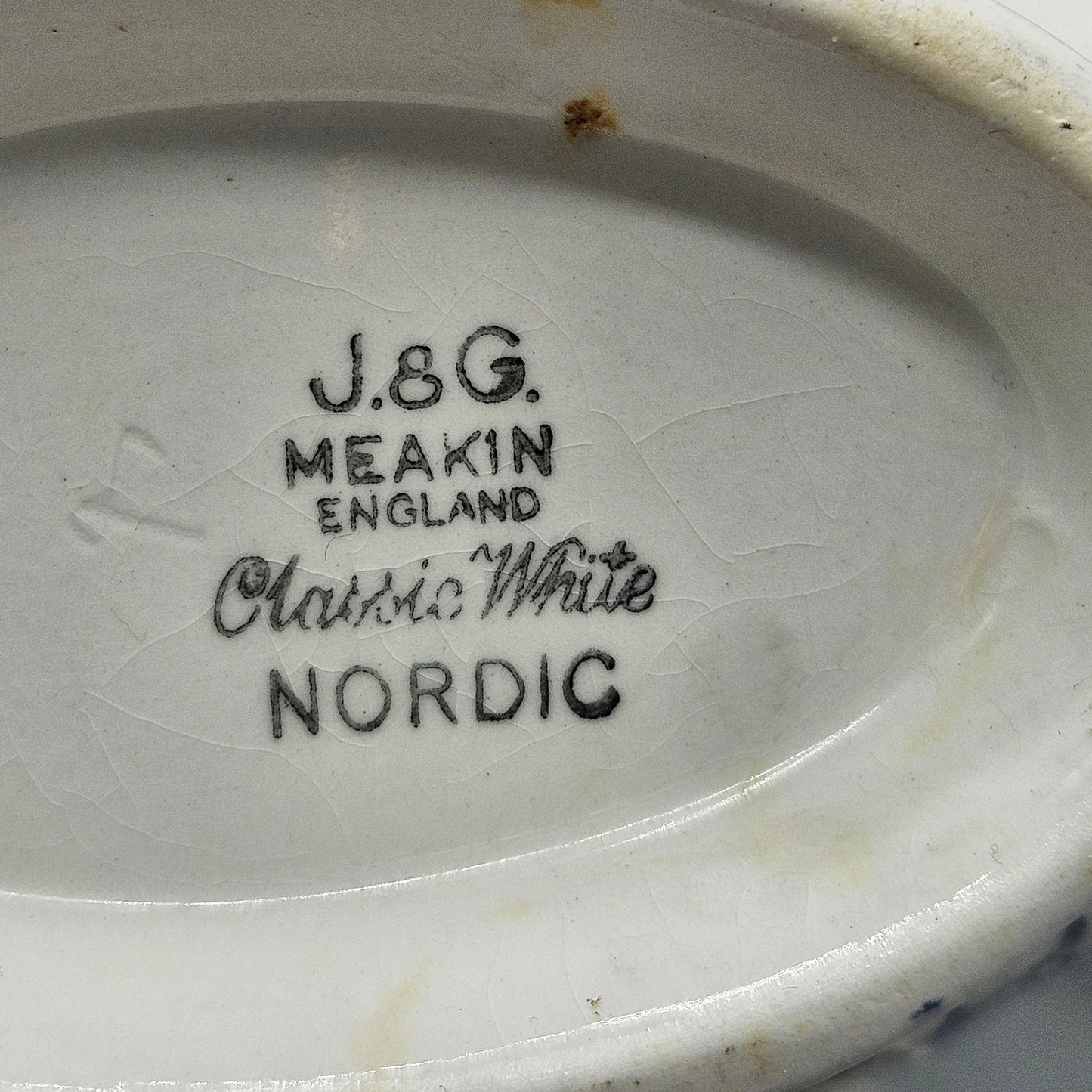 Set of J&G Meakin England Classic Nordic Blue Onion ~ Gravy Boat, Creamer & Sugar