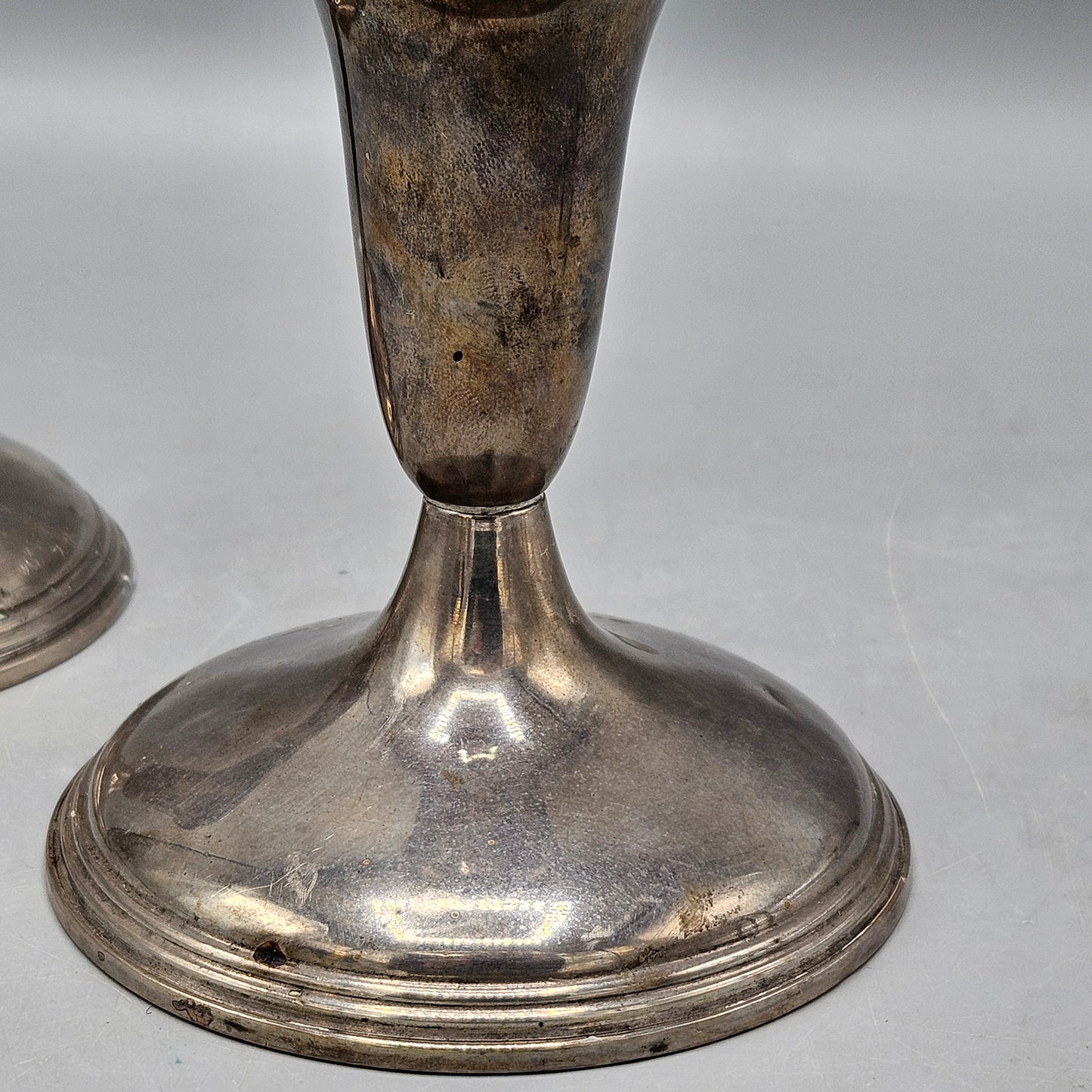 Pair of Vintage Empire Sterling Silver Weighted Candlesticks