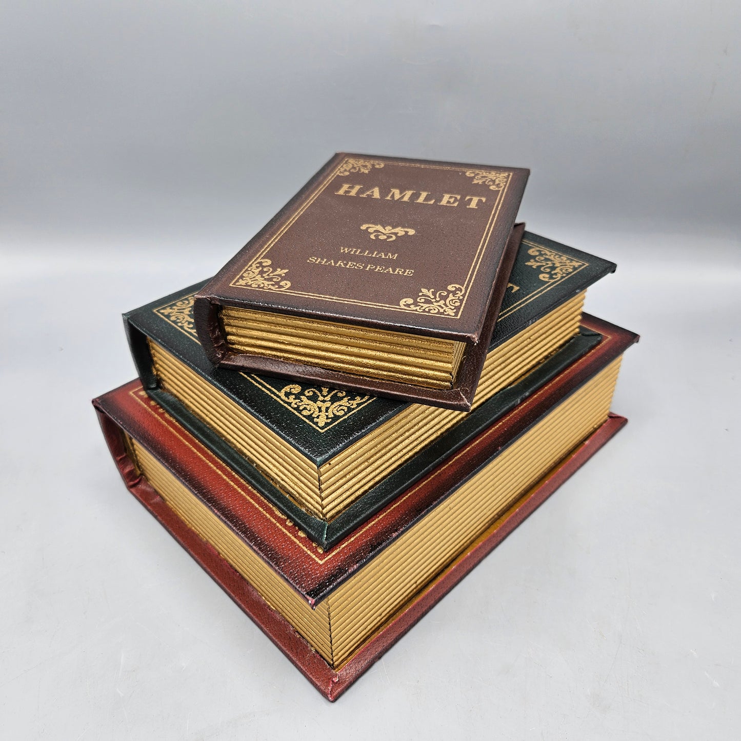 Set of 3 Faux Hamlet Book Storage Boxes