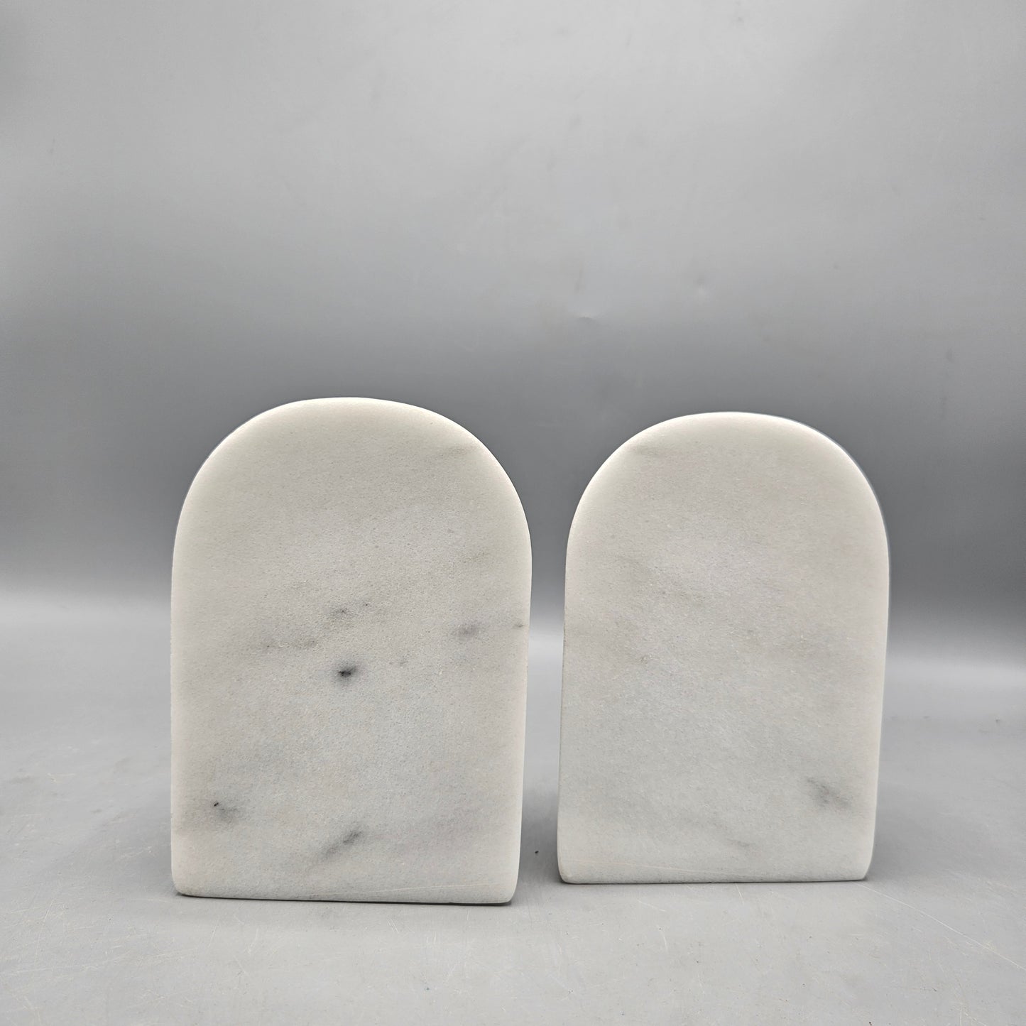 Pair of White Marble Bookends