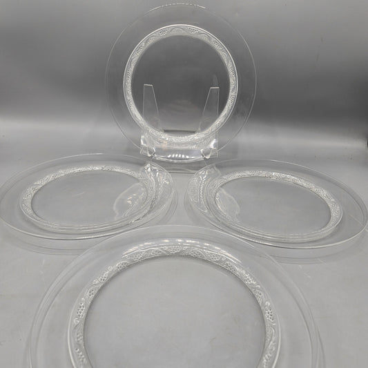 Vintage Set of 4 Lalique Crystal Phalsbourg Luncheon Plates