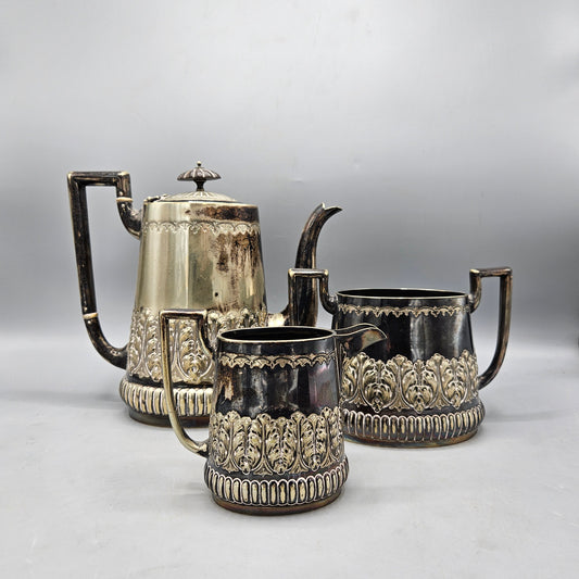 Vintage Set of 3 Thomas Wilkinson & Sons Silver Plated Tea Set
